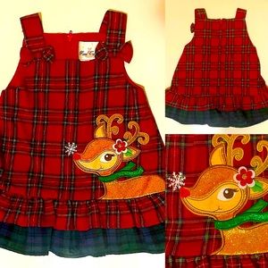 Rare Editions Rudolf Christmas Holiday Dress 2T